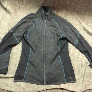 Smart wool knit zip up sweater